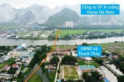 Toàn cảnh vị trí sẽ xây cầu vượt sông Đáy ở xã Thanh Thủy, Thanh Liêm, Hà Nam