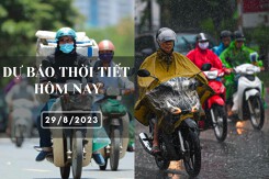 Dự báo thời tiết hôm nay 29/8/2023: Hà Nội mưa vài nơi, Đà Nẵng ngày nắng nóng, chiều tối mưa, TP HCM có lúc có mưa