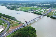 Toàn cảnh cầu Cần Giuộc trước ngày khánh thành