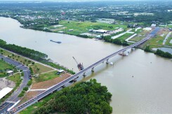 Toàn cảnh cầu Cần Giuộc trước ngày khánh thành