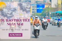 Dự báo thời tiết ngày mai 4/8/2023: Hà Nội có mưa vài nơi, Đà Nẵng nắng nóng trở lại, TP HCM cục bộ có mưa vừa