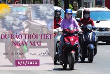 Dự báo thời tiết ngày mai 8/8/2023: Hà Nội có mưa rải rác, Đà Nẵng nắng nóng gay gắt, TP HCM không mưa