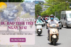 Dự báo thời tiết ngày mai 10/8/2023: Hà Nội đêm có mưa rải rác, Đà Nẵng nắng nóng, TP HCM không mưa