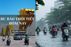 Dự báo thời tiết hôm nay 12/9/2023: Hà Nội cục bộ có mưa to, Đà Nẵng nắng nóng, TP HCM mưa vài nơi
