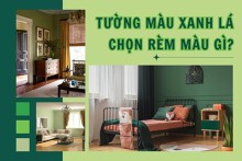 Tường màu xanh lá chọn rèm màu gì?