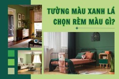 Tường màu xanh lá chọn rèm màu gì?