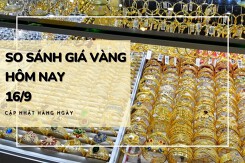 So sánh giá vàng hôm nay 16/9: Vàng SJC tăng đến 300.000 đồng/lượng trong phiên cuối tuần