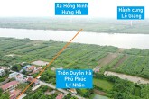 Toàn cảnh vị trí quy hoạch xây cầu vượt sông Hồng nối Lý Nhân, Hà Nam với Hưng Hà, Thái Bình