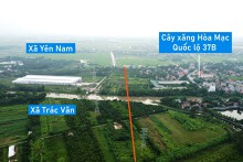 Toàn cảnh vị trí quy hoạch xây cầu vượt sông Châu Giang nối xã Yên Nam với Trác Văn, Duy Tiên, Hà Nam