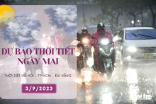Dự báo thời tiết ngày mai 3/9/2023: Hà Nội, Đà Nẵng ngày nắng, TP HCM chiều tiếp tục mưa to