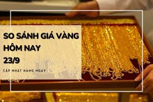So sánh giá vàng hôm nay 23/9: Vàng SJC quay đầu tăng đến 100.000 đồng/lượng tại vài nơi