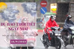 Dự báo thời tiết ngày mai 25/9/2023: Hà Nội ngày nắng, Đà Nẵng có nơi mưa to, TP HCM có mưa dông rải rác
