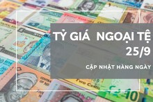 Tỷ giá ngoại tệ hôm nay 25/9: Yen Nhật, bảng Anh biến động trái chiều