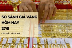 So sánh giá vàng hôm nay 27/9: Vàng SJC tiếp tục giảm về mốc 68,8 triệu đồng/lượng