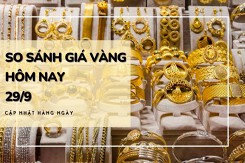 So sánh giá vàng hôm nay 29/9: Vàng SJC áp sát mốc 69 triệu đồng/lượng