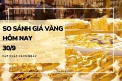 So sánh giá vàng hôm nay 30/9: Vàng 24K tiếp tục giảm đến 400.000 đồng/lượng