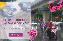 Dự báo thời tiết hôm nay và ngày mai 11/1: Hà Nội mưa rét, Đà Nẵng mưa vài nơi, TP HCM ít mây, không mưa