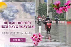 Dự báo thời tiết hôm nay và ngày mai 12/1: Hà Nội duy trì mưa rét, Đà Nẵng ngày nắng, TP HCM giảm nhiệt nhẹ