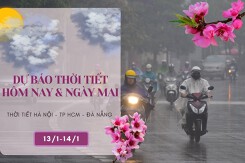 Dự báo thời tiết hôm nay và ngày mai 14/1: Hà Nội có mưa, Đà Nẵng đêm mưa vài nơi, TP HCM nắng cả ngày