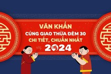 Văn khấn cúng giao thừa đêm 30 chi tiết, chuẩn nhất 2024