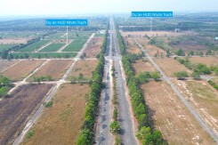 Toàn cảnh đoạn đường lớn vừa khởi công kết nối nhiều khu đô thị lớn ra cao tốc Bến Lức - Long Thành ở Nhơn Trạch