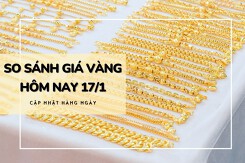 So sánh giá vàng hôm nay 17/1: Vàng SJC giảm phiên thứ ba liên tiếp