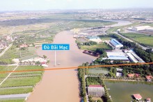 Toàn cảnh vị trí dự kiến quy hoạch cầu vượt sông Kinh Môn nối QL5-ĐT389B, thị xã Kinh Môn, Hải Dương