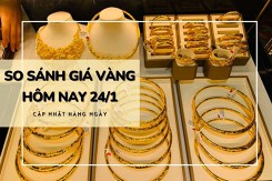 So sánh giá vàng hôm nay 24/1: Vàng 24K xoay chiều, tăng trở lại 150.000 đồng/lượng