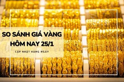 So sánh giá vàng hôm nay 25/1: Vàng SJC giảm trở lại đến 500.000 đồng/lượng