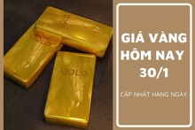 Giá vàng hôm nay 30/1: Vàng SJC bán ra ở ngưỡng 76,8 triệu đồng/lượng