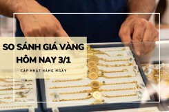 So sánh giá vàng hôm nay 3/1: Vàng SJC giao dịch quanh mốc 76 triệu đồng/lượng
