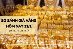 So sánh giá vàng hôm nay 31/1: Vàng SJC tăng thêm 900.000 đồng/lượng