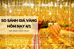 So sánh giá vàng hôm nay 4/1: Vàng SJC giảm có nơi đến 1,8 triệu đồng/lượng