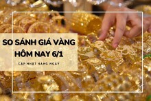So sánh giá vàng hôm nay 6/1: Vàng SJC giữ ổn định tại phần lớn hệ thống cửa hàng