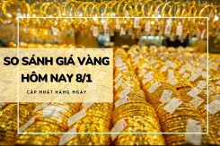 So sánh giá vàng hôm nay 8/1: Vàng SJC lao dốc, có nơi giảm đến 800.000 đồng/lượng