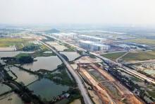 Một đoạn cao tốc Nội Bài - Hạ Long đang mở qua Bắc Ninh, nối Vành đai 4 với cao tốc Hà Nội - Bắc Giang