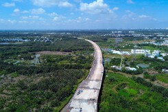 Hình ảnh cao tốc Bến Lức - Long Thành đang thi công qua huyện Nhà bè, TP HCM