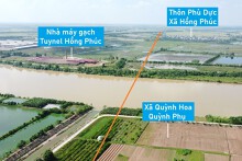 Toàn cảnh vị trí dự kiến xây cầu vượt sông Luộc nối Thái Bình - Hải Dương