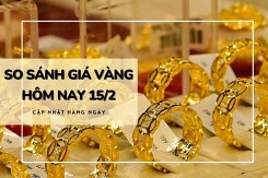 So sánh giá vàng hôm nay 15/2: Vàng SJC giảm đến 900.000 đồng/lượng sau ngày lễ Tình nhân