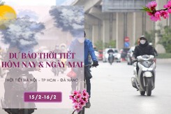 Dự báo thời tiết hôm nay và ngày mai 16/2: Hà Nội đêm mưa rét, Đà Nẵng sáng sớm có sương mù, TP HCM vẫn nắng nóng