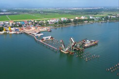 Hình ảnh cầu Nhật Lệ 3 sau hơn một năm thi công
