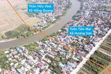 Toàn cảnh vị trí quy hoạch xây cầu vượt sông Đáy nối Ứng Hòa - Mỹ Đức, Hà Nội trên tuyến đường Mỹ Đình - Ba Sao - Bái Đính sắp mở