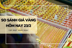 So sánh giá vàng hôm nay 23/2: Vàng SJC tăng mạnh đến 1,1 triệu đồng/lượng