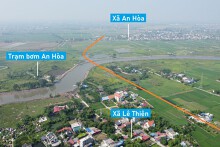 Toàn cảnh vị trí dự kiến quy hoạch cầu vượt sông Dầu nối xã Lê Thiện - An Hòa, An Dương, Hải Phòng