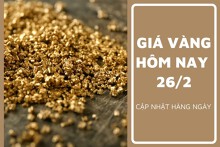Giá vàng hôm nay 26/2: Vàng SJC tăng từ 200.000 đồng/lượng đến 400.000 đồng/lượng sáng đầu tuần