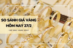 So sánh giá vàng hôm nay 27/2: Vàng SJC tăng thêm 900.000 đồng/lượng