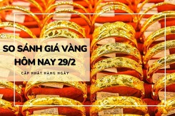So sánh giá vàng hôm nay 29/2: Vàng SJC đảo chiều, có nơi tăng đến 1 triệu đồng/lượng