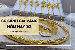 So sánh giá vàng hôm nay 1/3: Vàng 24K vượt mốc 66 triệu đồng/lượng