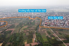 Toàn cảnh vị trí dự kiến quy hoạch KCN Khoái Châu 160 ha ở Hưng Yên