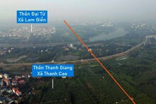 Toàn cảnh vị trí quy hoạch cầu vượt sông Đáy nối huyện Chương Mỹ - Thanh Oai, Hà Nội